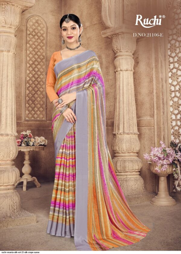 RUCHI VIVANTA SILK VOL 22 CREPE SAREE AMAZING CATALOGUE 2023