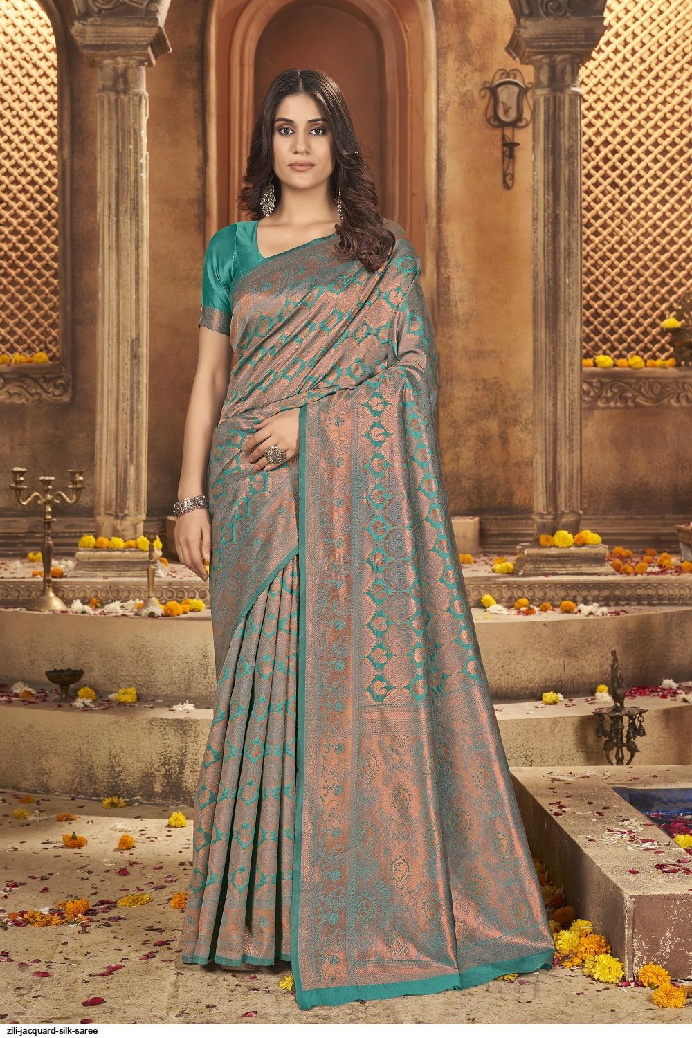 Buy Orange Silk Saree With Jacquard Blouse Online - SARV07167 | Andaaz  Fashion