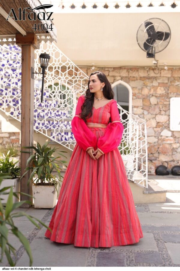 ALFAAZ VOL 4 CHANDERI SILK LEHENGA CHOLI AMAZING CATALOGUE 2023