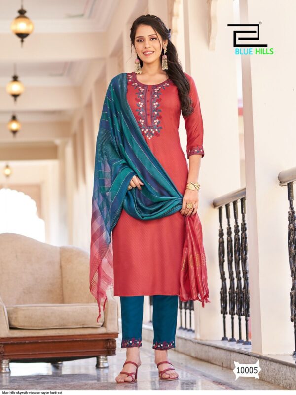 BLUE HILLS SKYWALK VISCOSE RAYON KURTI SET AMAZING CATALOGUE 2023