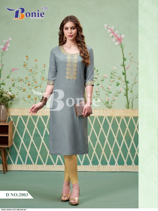 BONIE VICTORIA VOL 2 SILK KURTI SET AMAZING CATALOGUE 2023