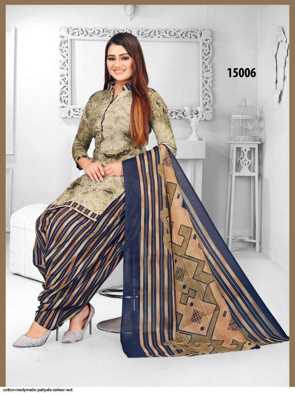 Yellow Cotton Readymade Punjabi Suit 162410 | Patiyala dress, Punjabi suits,  Blouse design models