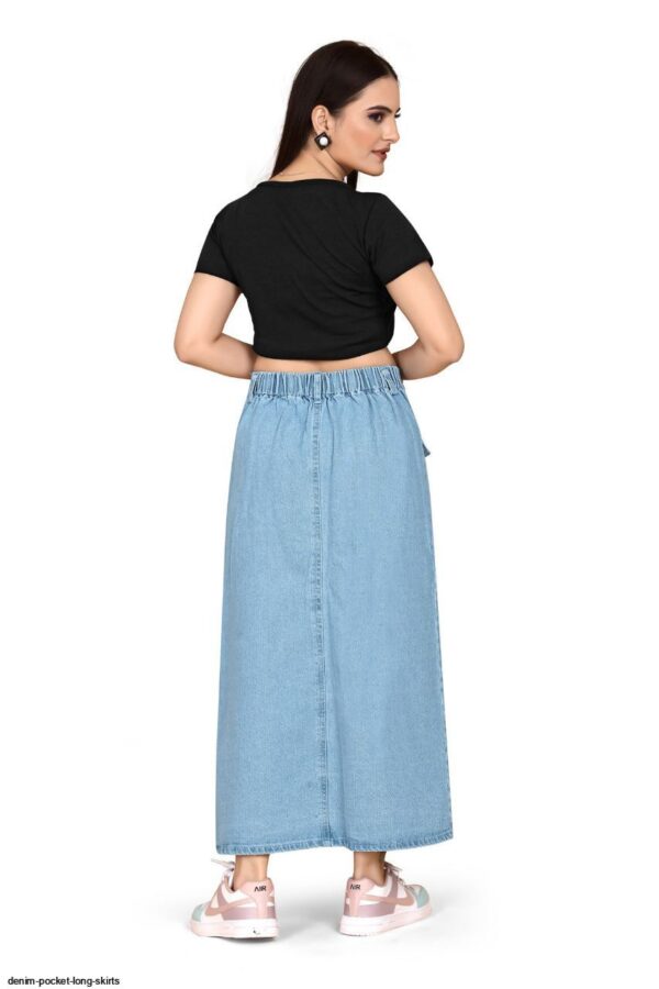 DENIM POCKET LONG SKIRTS AMAZING CATALOGUE 2023