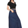 DENIM POCKET LONG SKIRTS AMAZING CATALOGUE 2023