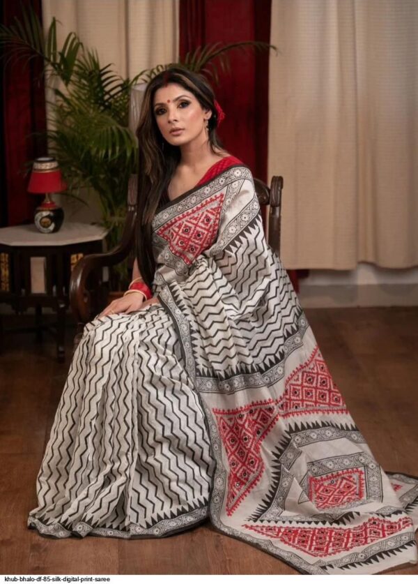 KHUB BHALO DF 85 SILK DIGITAL PRINT SAREE AMAZING CATALOGUE 2023