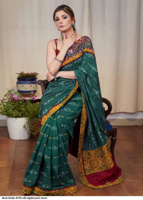 KHUB BHALO DF 85 SILK DIGITAL PRINT SAREE AMAZING CATALOGUE 2023