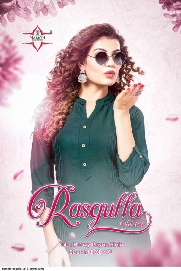 NAMOH RASGULLA VOL 3 RAYON KURTIS AMAZING CATALOGUE 2023