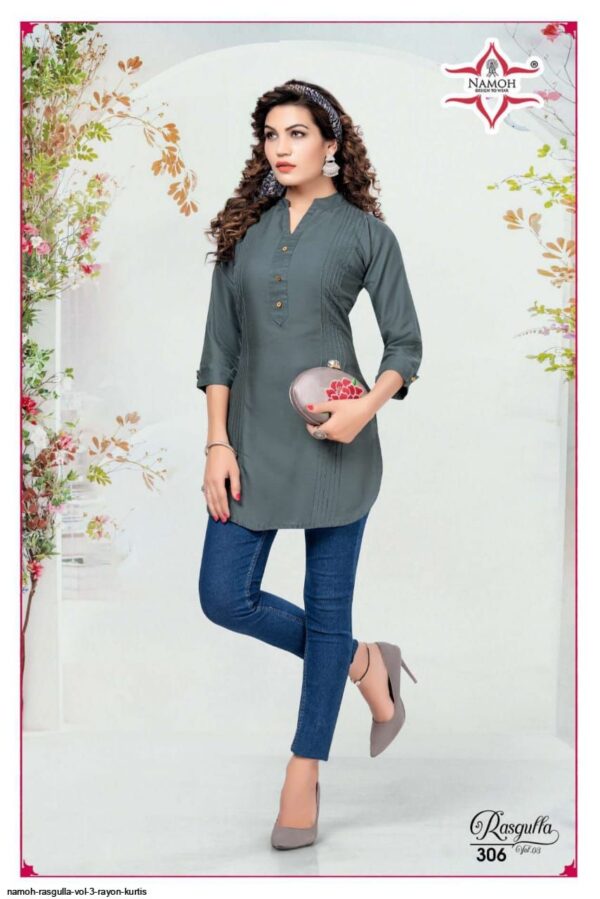 NAMOH RASGULLA VOL 3 RAYON KURTIS AMAZING CATALOGUE 2023