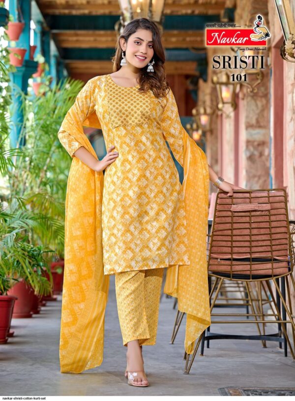 NAVKAR SHRISTI COTTON KURTI SET AMAZING CATALOGUE 2023