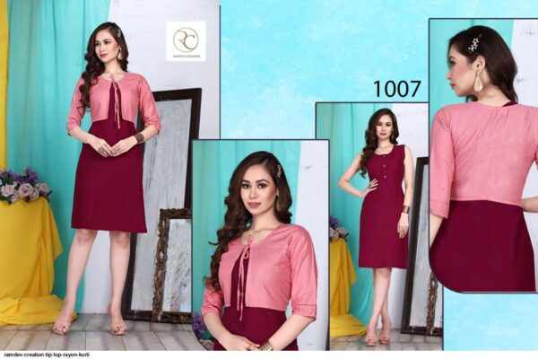 RAMDEV CREATION TIP TOP RAYON KURTI AMAZING CATALOGUE 2023