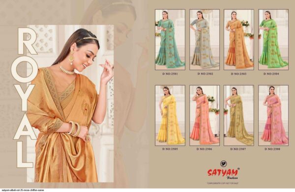 SATYAM ALBELI VOL 25 MOSS CHIFFON SAREE AMAZING CATALOGUE 2023