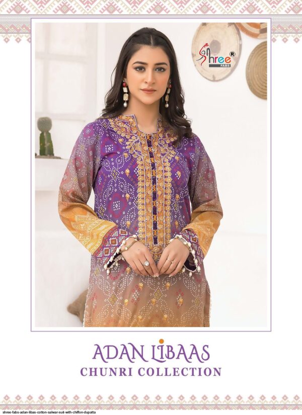 SHREE FABS ADAN LIBAS COTTON SALWAR SUIT WITH CHIFFON DUPATTA AMAZING CATALOGUE 2023