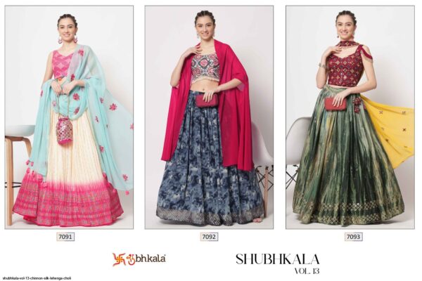 SHUBHKALA VOL 13 CHINNON SILK LEHENGA CHOLI AMAZING CATALOGUE 2023