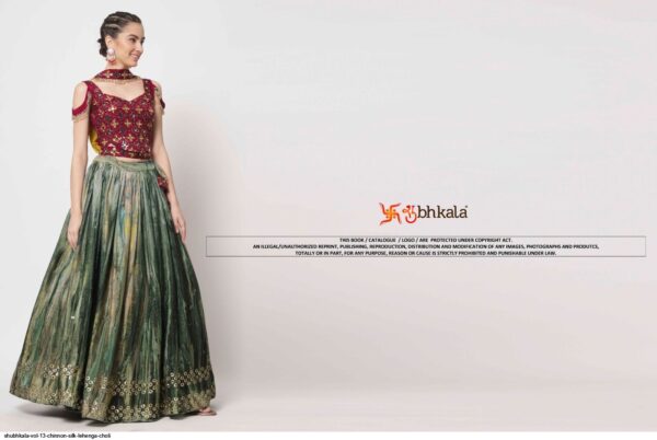 SHUBHKALA VOL 13 CHINNON SILK LEHENGA CHOLI AMAZING CATALOGUE 2023