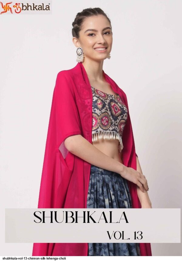 SHUBHKALA VOL 13 CHINNON SILK LEHENGA CHOLI AMAZING CATALOGUE 2023