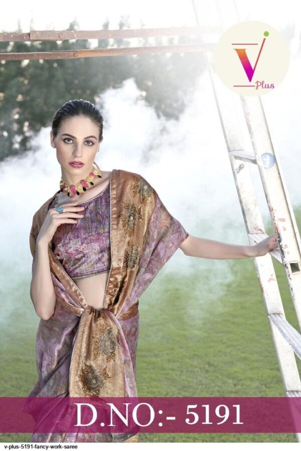 V PLUS 5191 FANCY WORK SAREE AMAZING CATALOGUE 2023