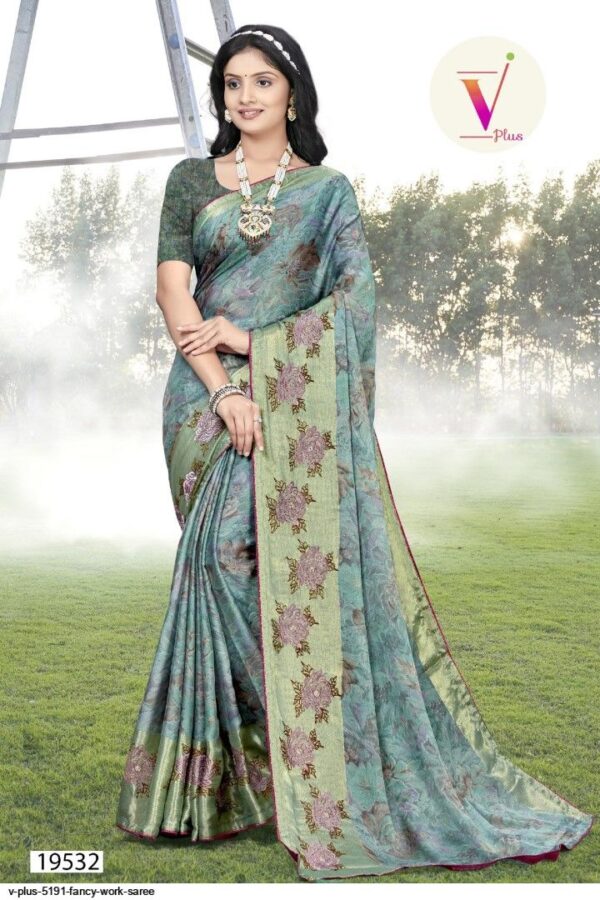 V PLUS 5191 FANCY WORK SAREE AMAZING CATALOGUE 2023