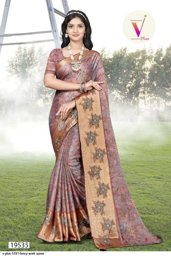 V PLUS 5191 FANCY WORK SAREE AMAZING CATALOGUE 2023