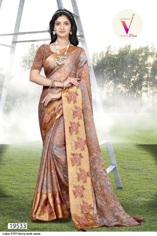 V PLUS 5191 FANCY WORK SAREE AMAZING CATALOGUE 2023