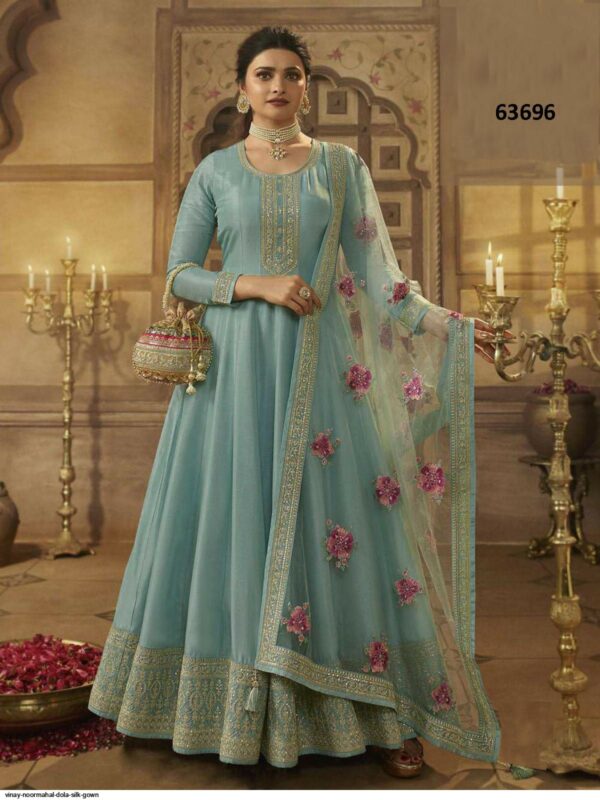 VINAY NOORMAHAL DOLA SILK GOWN AMAZING CATALOGUE 2023