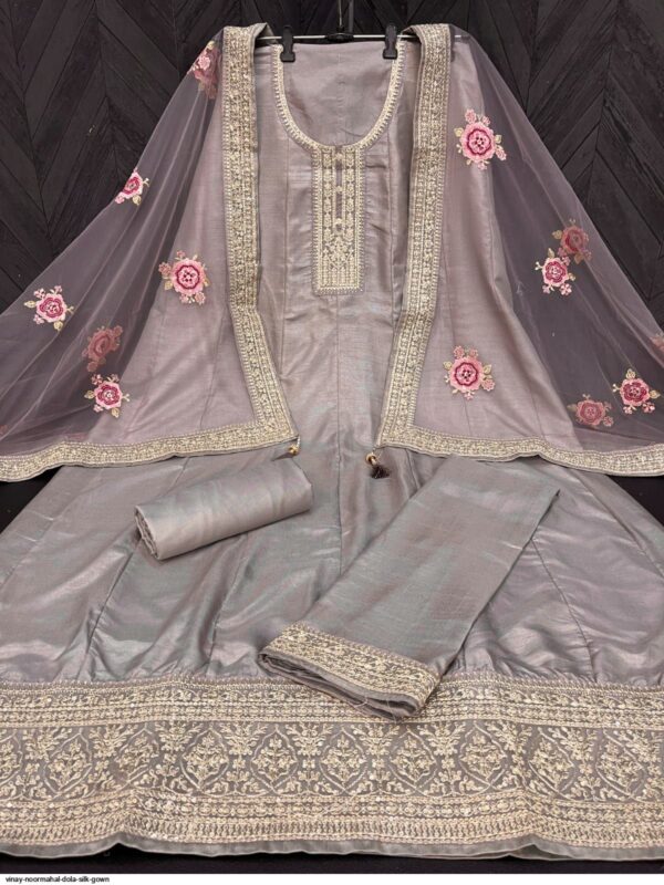 VINAY NOORMAHAL DOLA SILK GOWN AMAZING CATALOGUE 2023