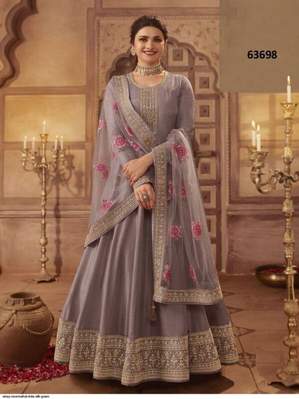 VINAY NOORMAHAL DOLA SILK GOWN AMAZING CATALOGUE 2023