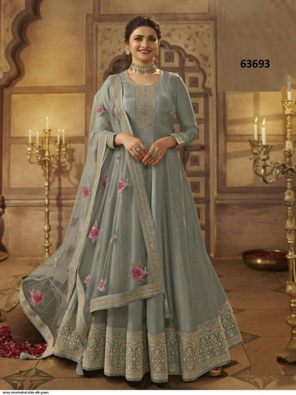 VINAY NOORMAHAL DOLA SILK GOWN AMAZING CATALOGUE 2023