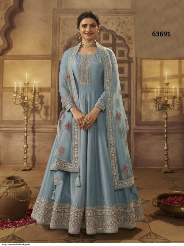 VINAY NOORMAHAL DOLA SILK GOWN AMAZING CATALOGUE 2023