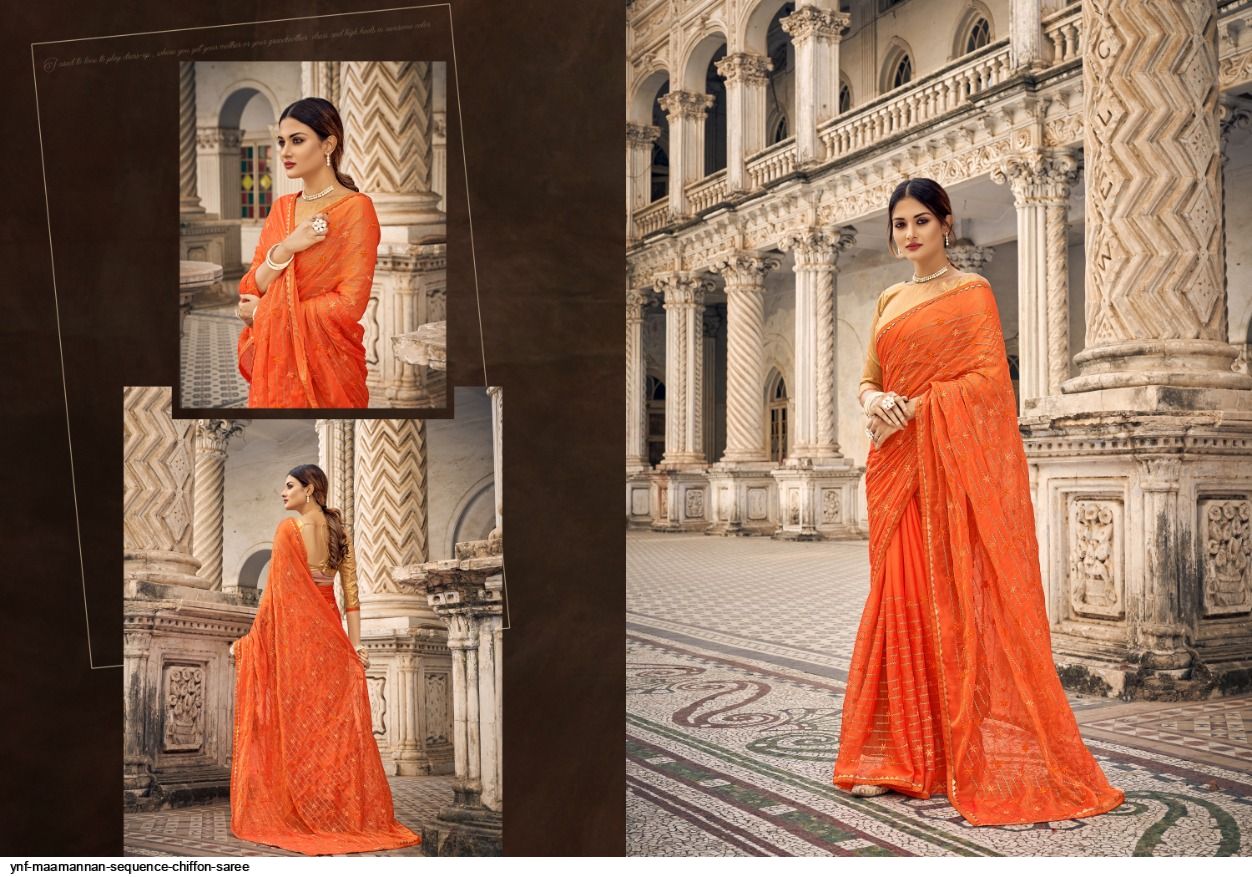 Wedding Chiffon Sarees: Buy Latest Designs Online | Utsav Fashion