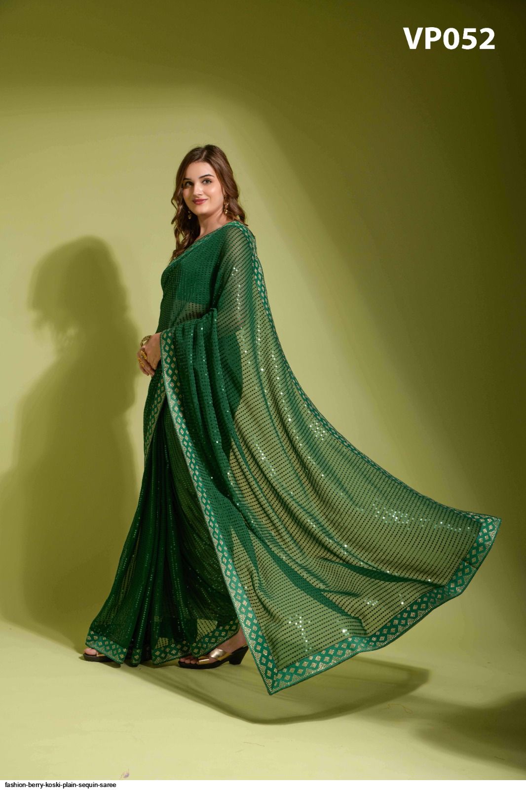 FASHION BERRY KOSKI PLAIN SEQUIN SAREE Stunning catalog Rehmat Boutique