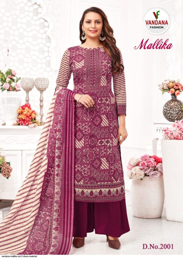 VANDANA MALLIKA VOL 2 DRESS MATERIAL AMAZING CATALOGUE 2023