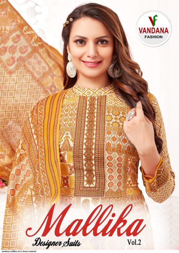 VANDANA MALLIKA VOL 2 DRESS MATERIAL AMAZING CATALOGUE 2023