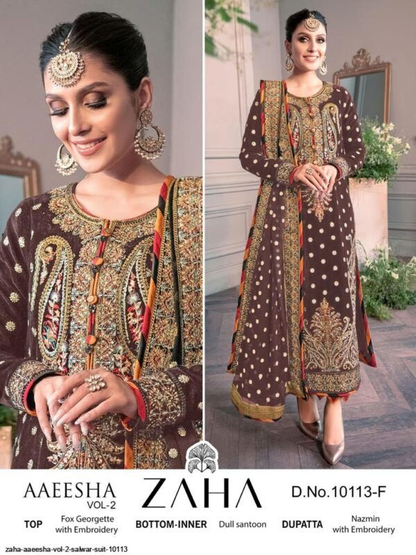 ZAHA AAEESHA VOL 2 SALWAR SUIT 10113 AMAZING CATALOGUE 2023