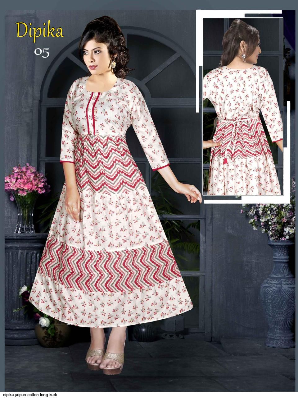 Jaipur Cotton Maxi (XL/Pink/Jaipur Cotton/Frock Style With Puff Sleeve/47)  - kodhainighties
