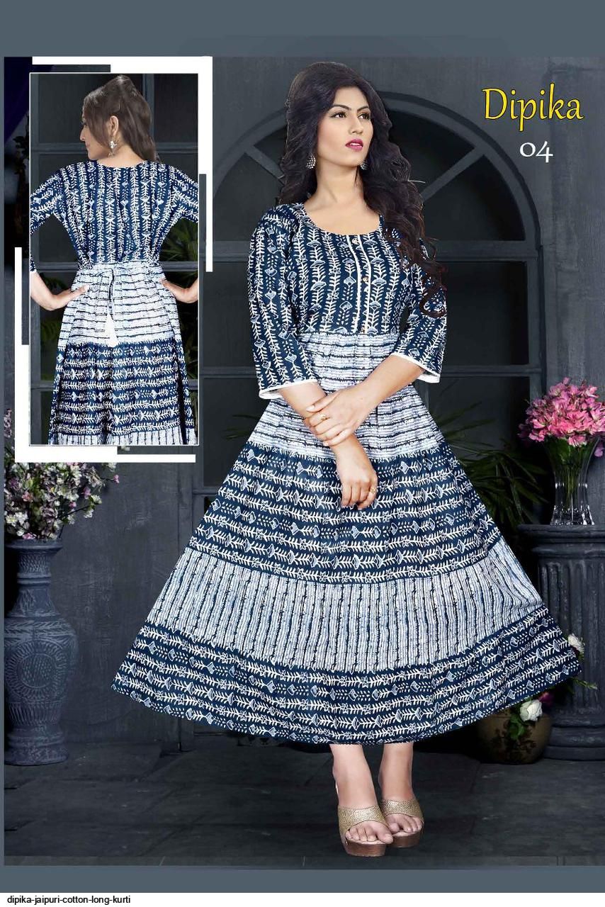 Women's Jaipuri Cotton Long Middy Dress/Gown
