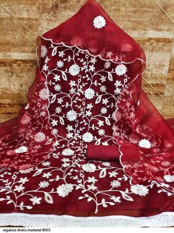 Organza Heavy Embroidered Pakistani Dress Material.