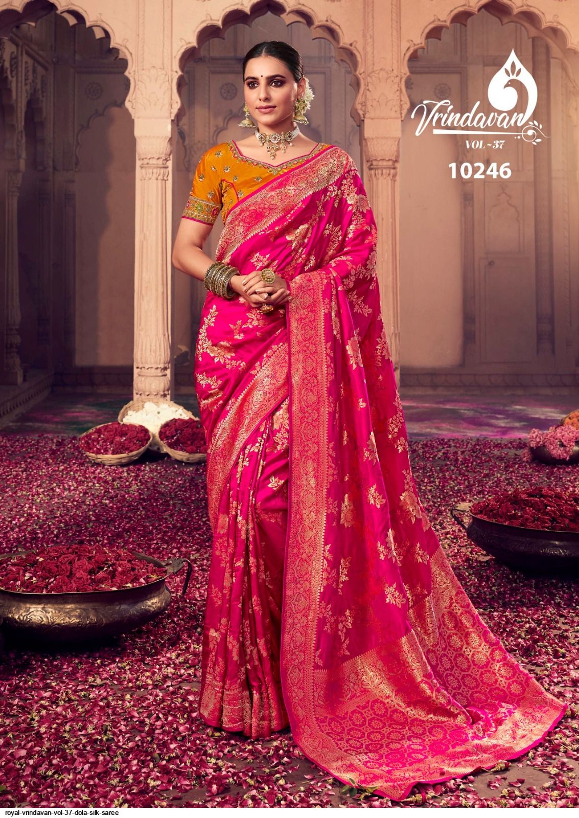 ROYAL VRINDAVAN VOL 37 DOLA SILK SAREE Stunning Catalog Rehmat Boutique