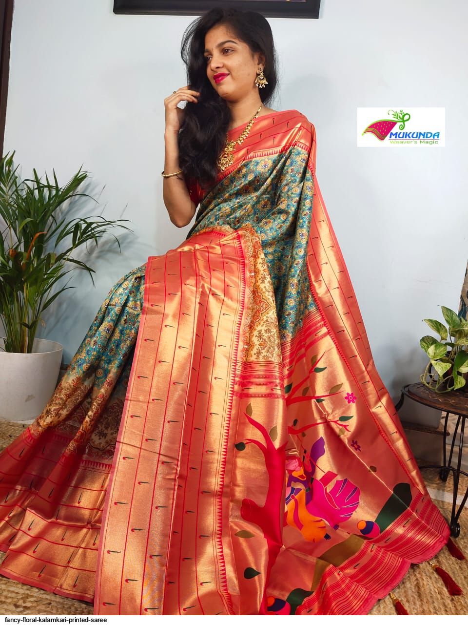 Multicolor Georgette Printed Saree With Fancy Border And Fancy Blouse Piece  - ROOP KASHISH - 4144603