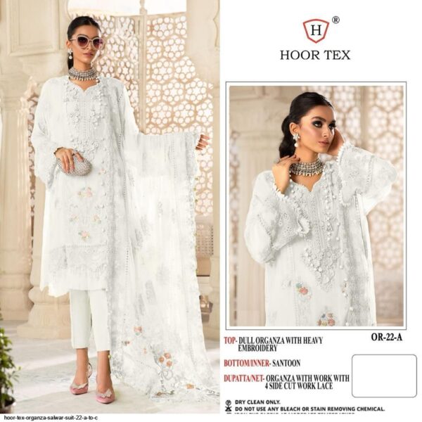 HOOR TEX ORGANZA SALWAR SUIT 22 A TO C AMAZING CATALOGUE 2023