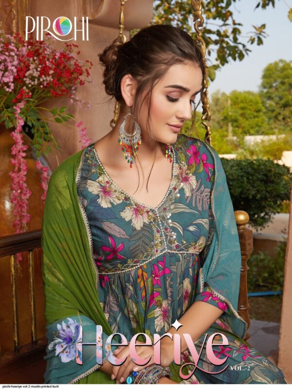 PIROHI HEERIYE VOL 2 MUSLIN PRINTED KURTI AMAZING CATALOGUE 2023