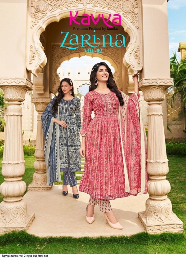 KAVYA ZARINA VOL 2 NYRA CUT KURTI SET AMAZING CATALOGUE 2023