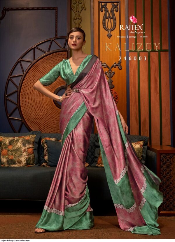 RAJTEX KALIZEY CRAPE SATIN SAREE AMAZING CATALOGUE 2023