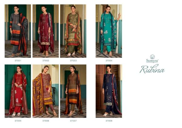 New Stunning 
RUBINA BY SUMYRA 37001 TO 37008 SERIES BEAUTIFUL SUITS COLORFUL STYLISH FANCY CASUAL WEAR & ETHNIC WEAR PURE PASHMINA PRINT DRESSES AT WHOLESALE PRICE 2024