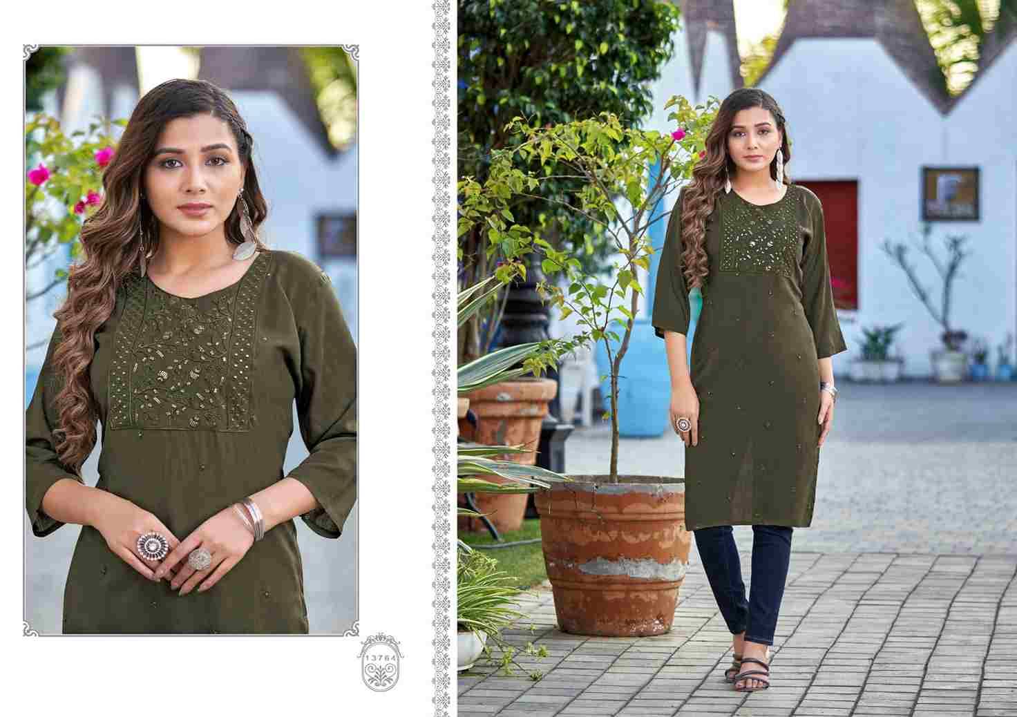 New Stunning Priya By Kalaroop 13762 To 13769 Series Designer Stylish Fancy  Colorful Beautiful Party Wear & Ethnic Wear Collection Heavy Rayon  Embroidered Kurtis At Wholesale Price 2024 -