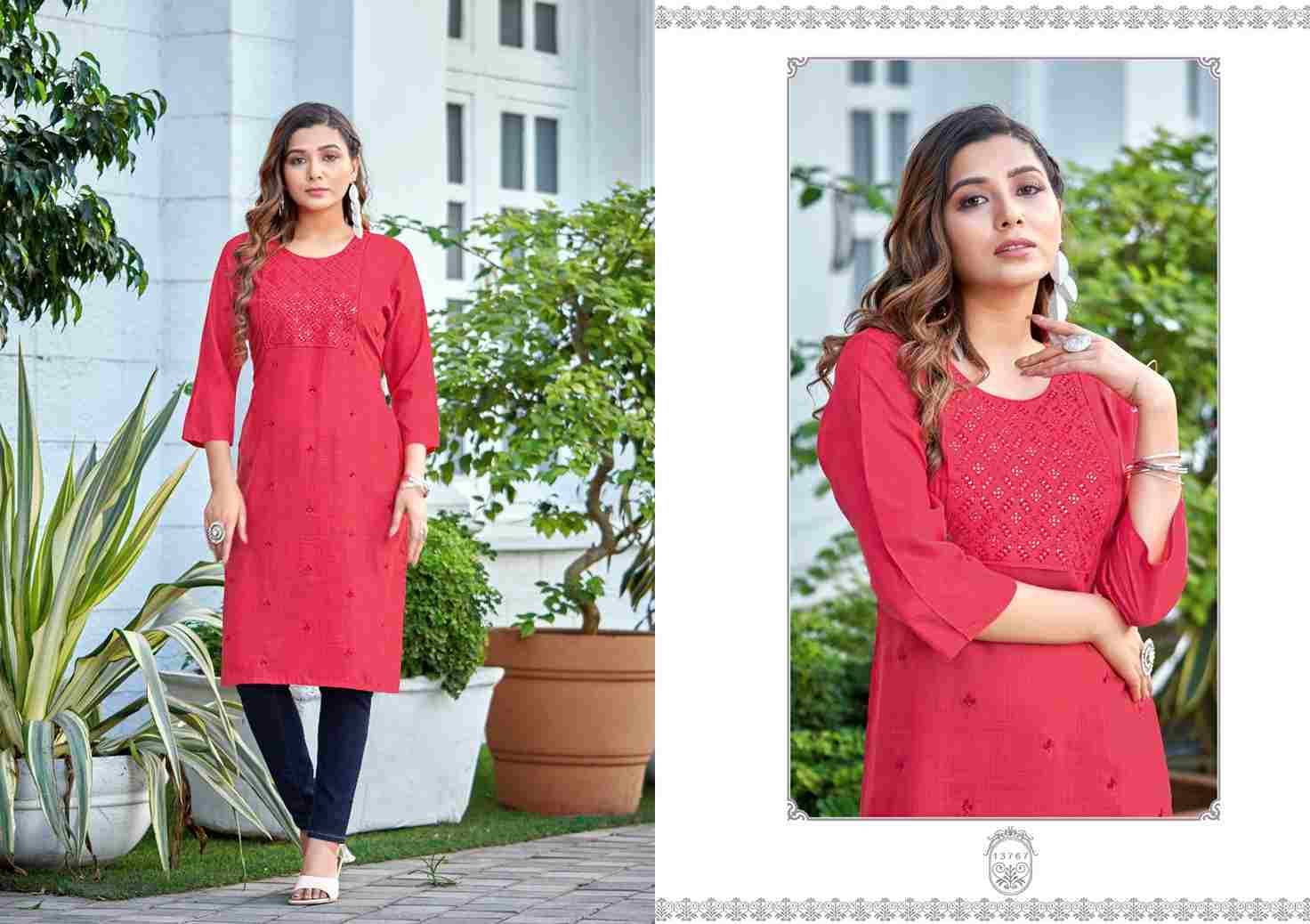 New Stunning Priya By Kalaroop 13762 To 13769 Series Designer Stylish Fancy  Colorful Beautiful Party Wear & Ethnic Wear Collection Heavy Rayon  Embroidered Kurtis At Wholesale Price 2024 -