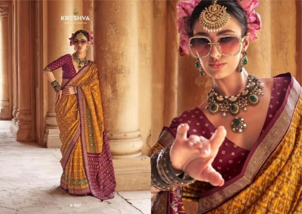 kreshva ratnamani silk series 945-950 fancy silk wholesale saree  kreshva ratnamani silk series 945-950 fancy silk wholesale saree, kreshva ratnamani silk series 945-950 fancy silk wholesale saree surat, kreshva ratnamani silk series 945-950 fancy silk wholesale saree new latest catalog, kreshva ratnamani silk series 945-950 fancy silk wholesale saree wholesale surat, kreshva ratnamani silk series 945-950 fancy silk wholesale saree single, kreshva ratnamani silk series 945-950 fancy silk wholesale saree catalog price, kreshva ratnamani silk series 945-950 fancy silk wholesale saree salwar suit, kreshva ratnamani silk series 945-950 fancy silk wholesale saree dresses, kreshva ratnamani silk series 945-950 fancy silk wholesale saree indian salwar suit, kreshva ratnamani silk series 945-950 fancy silk wholesale saree dress material kreshva ratnamani silk series 945 950 fancy silk wholesale saree 5 2025 04 24 15 43 42 
                     kreshva ratnamani silk series 945-950 fancy silk wholesale saree
                     
                     
                     
                     Specification :
                     
                        
                           
						   
								Product Date:
								24-04-2025
							
                             							
								Name:
								Kreshva Ratnamani Silk Series 945-950 Fancy Silk Wholesale Saree
							
																					
								Cname:
								 Ratnamani Silk 
							
														
								Brand:
								Kreshva
							
							
														
								Total Design:
								6 Pcs
							
														
														
								Per Piece Rate:
								INR 1295
							
														
														
								Full Catalog Rate:
								INR 7770								+ (5 % GST) + Shipping Charge
								
							
														
														
								Weight:
								6 Kg
							
																					
								Moq:
								Minimum 6 Pcs
							
														
														
														
							
							
														
								Fabric:
								
									Fancy Silk								
							
																																																								
														
														
														
								Other Details:
								Brand : Kreshva

Catalog Name : Ratnamani

Series : 945 To 950

Saree Fabric : Super P.V.Silk 8001 With Traditional Patola Design With With Stud Work With Apoxy Finish

Blouse : Super P.V.Silk 8001 With Traditional Patola Design

Rate : 1295/- +5% Gst

Occasion:  Party Wear,Festival Wear