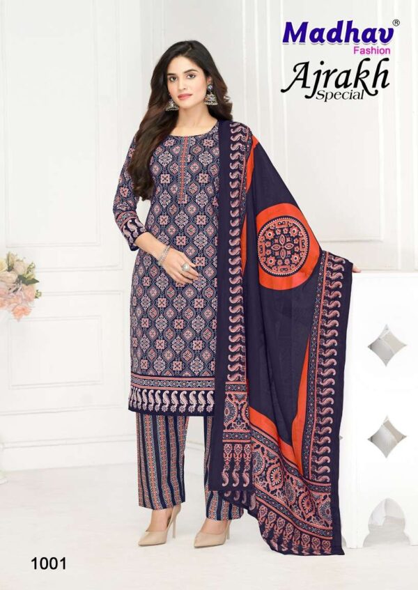Madhav Ajrakh Special series 1001-1005 Pure Cotton wholesale suit - Image 2