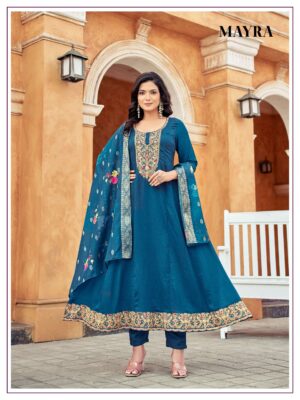 MAYRA designer PURE VISCOSE VICHITRA SILK wholesale suit   mayra designer pure viscose vichitra silk wholesale suit 2025 04 23 15 03 59 <div class="border-box scn-detl">
                     <h1 id="cat-name">MAYRA designer PURE VISCOSE VICHITRA SILK wholesale suit </h1>
                     <br>
                     <p></p>
                     <br>
                     <h3>Specification :</h3>
                     <div class="tab-pane active" id="tab_default_1">
                        <table class="products_details">
                           <tbody>
						   <tr>
								<td style="width: 32%;">Product Date:</td>
								<td>23-04-2025</td>
							</tr>
                             							<tr>
								<td style="width: 32%;">Name:</td>
								<td>Mayra Designer Pure Viscose Vichitra Silk Wholesale Suit </td>
							</tr>
																					<tr>
								<td style="width: 32%;">Cname:</td>
								<td>Mayra </td>
							</tr>
														<tr>
								<td style="width: 32%;">Brand:</td>
								<td></td>
							</tr>
							
														<tr>
								<td style="width: 32%;">Total Design:</td>
								<td>4 Pcs</td>
							</tr>
														
														<tr>
								<td style="width: 32%;">Per Piece Rate:</td>
								<td>INR 1299</td>
							</tr>
														
														<tr>
								<td style="width: 32%;">Full Catalog Rate:</td>
								<td style="font-family: 'Hind', sans-serif;">INR 5196								+ (5 % GST) + Shipping Charge
								</td>
							</tr>
														
														<tr>
								<td style="width: 32%;">Weight:</td>
								<td>4 Kg</td>
							</tr>
																					<tr>
								<td style="width: 32%;">Moq:</td>
								<td>Minimum 1 Pcs</td>
							</tr>
														
														
														<tr>
								<td style="width: 32%;">Type:</td>
								<td>Single Kurtis</td>
							</tr>
														
							
							
														<tr>
								<td style="width: 32%;">Fabric:</td>
								<td>
									Vichitra Silk								</td>
							</tr>
																																																								
														
														
														<tr>
								<td style="width: 32%;">Other Details:</td>
								<td><p>💐 MAYRA💐<br>
  <br>
ANARKALI GOWN WITH PANT AND DUPATTA</p>

<p><br>
TOP :- PURE VISCOSE VICHITRA SILK WITH FULL COTTON INNER WITH HEAVY EMBROIDERY NACK AND DANAN</p>

<p>BOTTOM :- PURE VISCOSE VICHITRA SILK</p>

<p>DUPATTA :- PURE VISCOSE MUSLIN JAQUARD WITH DIGITAL PRINT </p>

<p>Length : 51</p>

<p> SIZE  :- M(38)  L(40)  XL(42)  XXL(44) 3XL(46)</p>

<p>Rate : 1299/-</p>

<p>Weight : 800gm</p>
</td>
							</tr>
																												
                           </tbody>
                        </table>
                     </div>
                  </div>