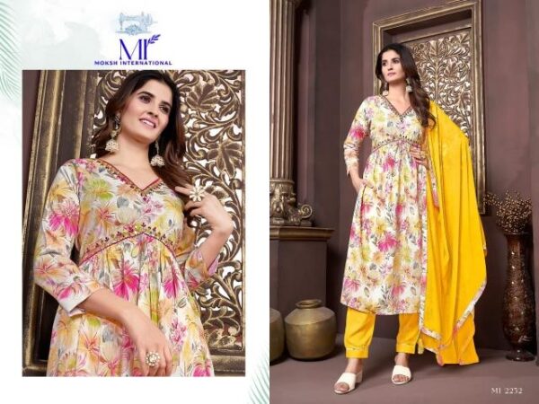 moksh afgani aliya vol-3 series 2232-2234 Premium Riyon wholesale suit - Image 3