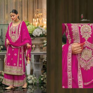 Muskat - 2 HIT DESIGN hevey Chinon with emboidery work wholesale suit